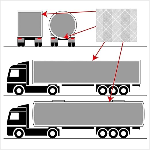 Silver Non Fading Reflective Tape Outdoor Waterproof 6 inch Wide for Truck, High Visibility Safety Adhesive Stickers (66 feet)
