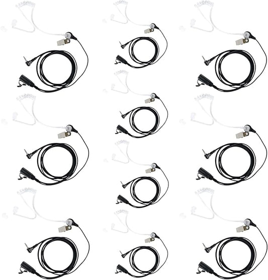 1 Pin 2.5mm Walkie Talkie Earpiece Headset with Mic PTT Compatible with Motorola Talkabout T200 MH230R MR350R T260 T460 T600 Two Way Radio Accessories 10 Pack