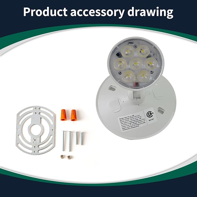 TANLUX Emergency Remote Head Lighting, Single Head Emergency Light, Multi Voltage 6V to 24 Volt Input, 5 Watts, 400 Lumens Output, No Battery Inside