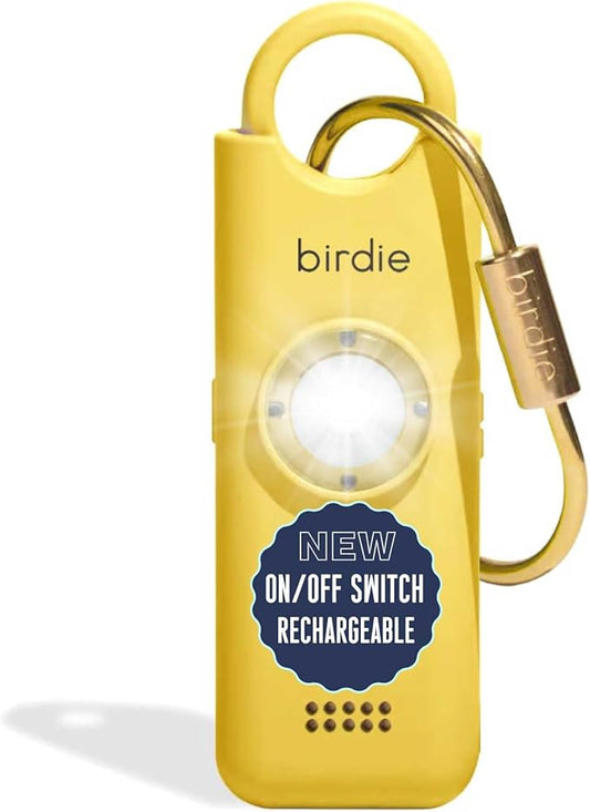 She’s Birdie 3.0 New Version – The Original Personal Safety Alarm for Women by Women–Loud Siren, Flash Light and Rechargeable Battery in a Variety of Colors (Lemon Yellow)