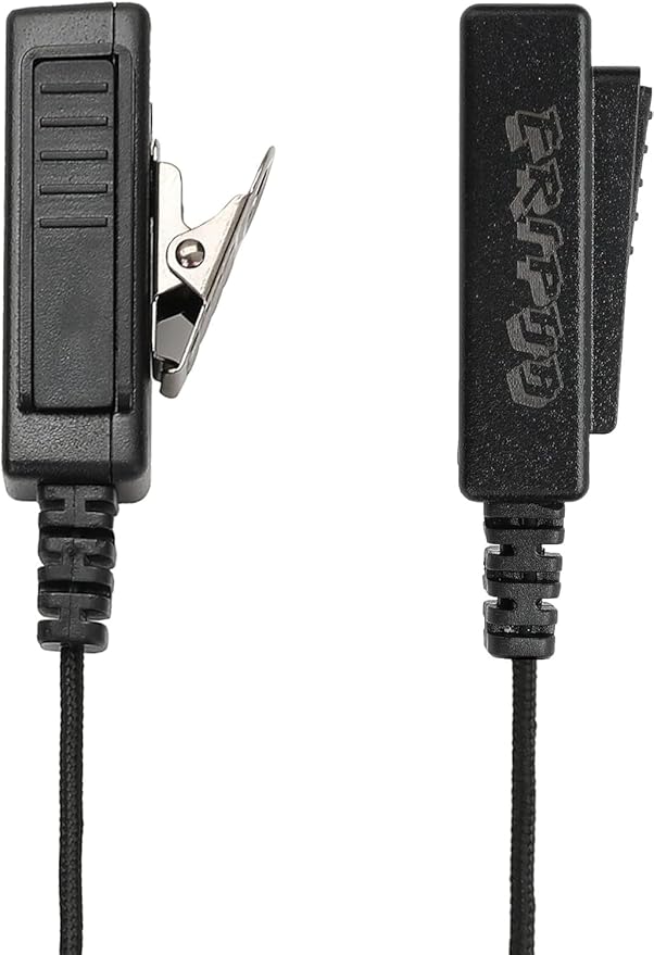Two Way Radio Earpiece with PTT Compatible with Motorola CLS1110 CLS1410 CP185 CP200 CP200D Walkie Talkie 2 Pin Surveillance Headset with Mic Reinforced Cable (2 Packs)