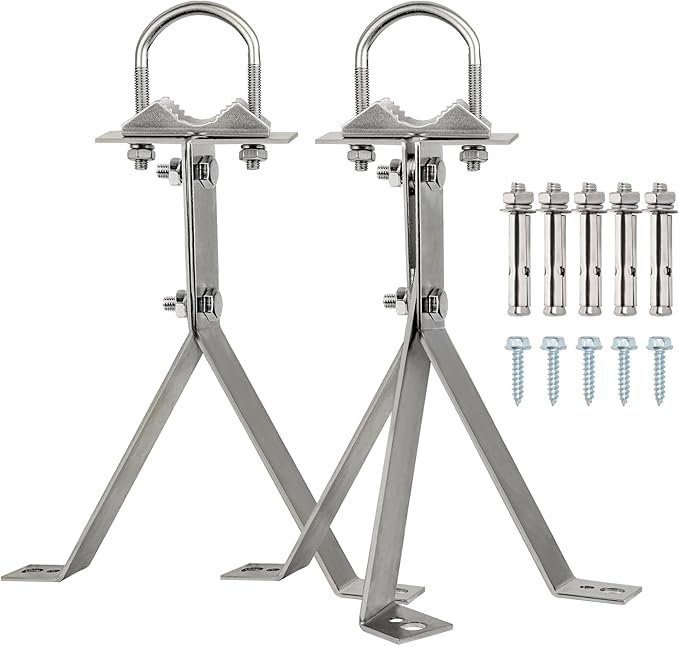 XRDS-RF Antenna Wall Mount - 10 Inch Heavy-Duty Stand Off Wall Mast Mount Windproof Mounting Bracket for TV Antenna Mast (2-Leg + 3-Leg)