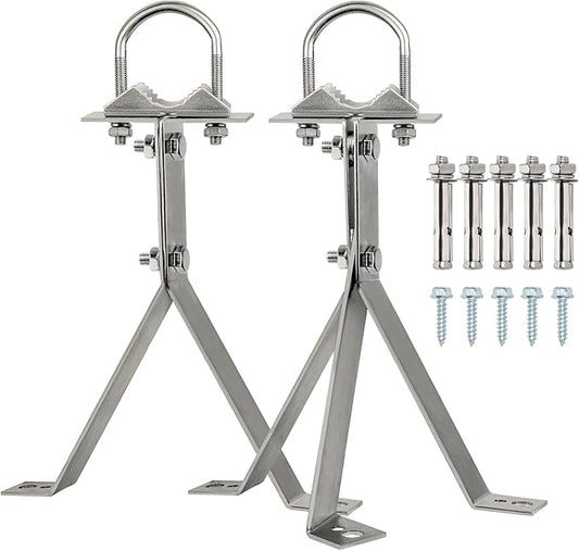 XRDS-RF Antenna Wall Mount - 10 Inch Heavy-Duty Stand Off Wall Mast Mount Windproof Mounting Bracket for TV Antenna Mast (2-Leg + 3-Leg)