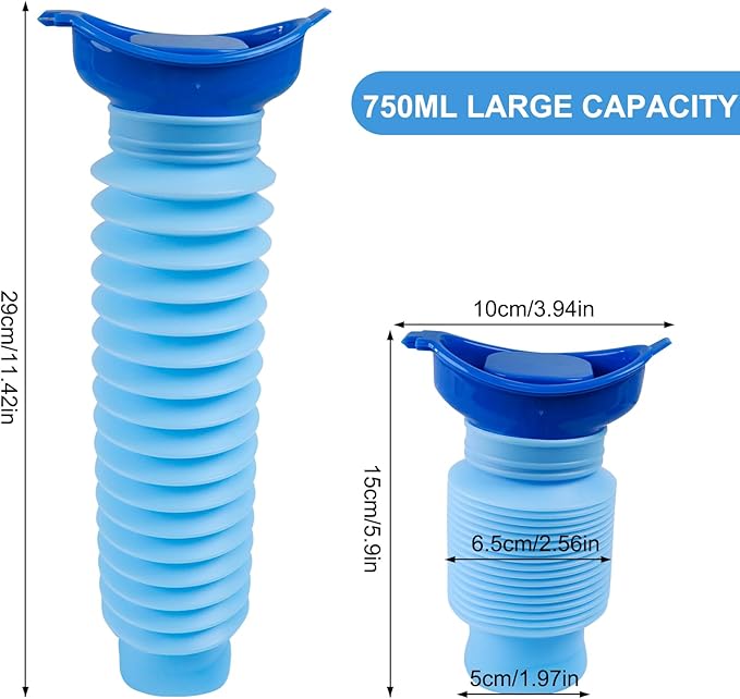 Pee Bottles for Men, Collapsible Urine Bottle 750ML, Portable Urinal for Women, Emergency Urinal Spill Proof Pocket Toilet for Car, Travel Urinals Potty for Camping, Traffic Jam, Road Trips, Hiking