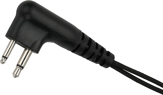 Two Way Radio Earpiece with PTT Compatible with Motorola CLS1110 CLS1410 CP185 CP200 CP200D Walkie Talkie 2 Pin Surveillance Headset with Mic Reinforced Cable (1 Pack)