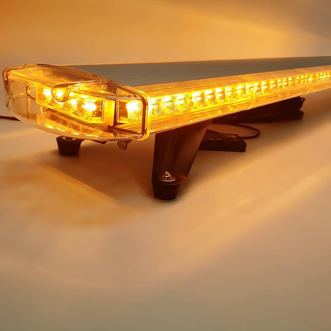 CFLMYYXGS 63" 120 LED Amber Emergency Warning Light Bar 12V-24V Strobe Flashing Beacon Light for Recovery Rescue Wreckers Tow Trucks Emergency Vehicles Snowplows Cranes Construction Vehicles Use