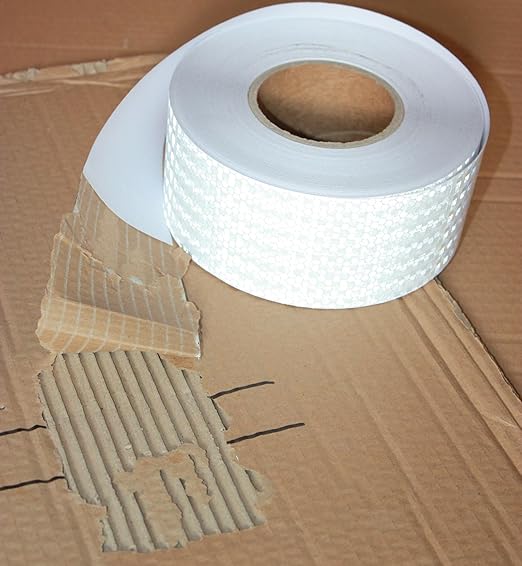 Industrial Non Fading Reflective Tape White 3 inch Wide, Outdoor Waterproof High Visibility Safety Adhesive Reflector Strips (166 feet)