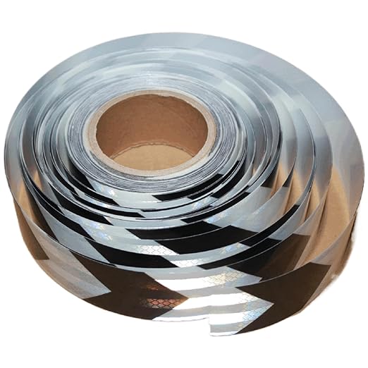 Reflective Tape Black and White 2 inch Wide for Cars, Outdoor Waterproof High Visibility Safety Warning Adhesive Strips (166 feet)
