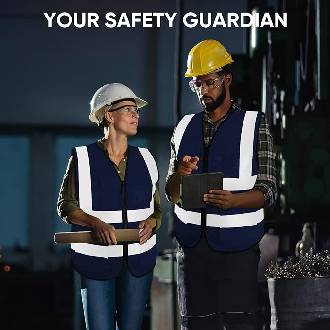 TICONN Reflective Safety Vest High Visibility Class II Mesh Vest for Women & Men Meets ANSI Standards