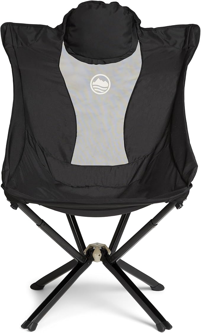 CLIQ EpiQ Outdoor Lounge Chair - Folding Camping Chairs Set Up in 15 Seconds - Lightweight Recliner Chair - Military Grade Frame Supports 400 Lbs Outdoor Adventures, Black