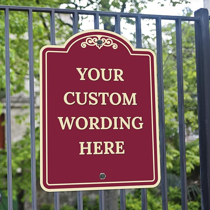 Custom Indoor/Outdoor Decorative Sign,Custom Personalized Ivory Border Sign, 18x24 Inches, ACM, Fade Resistant, Made in USA