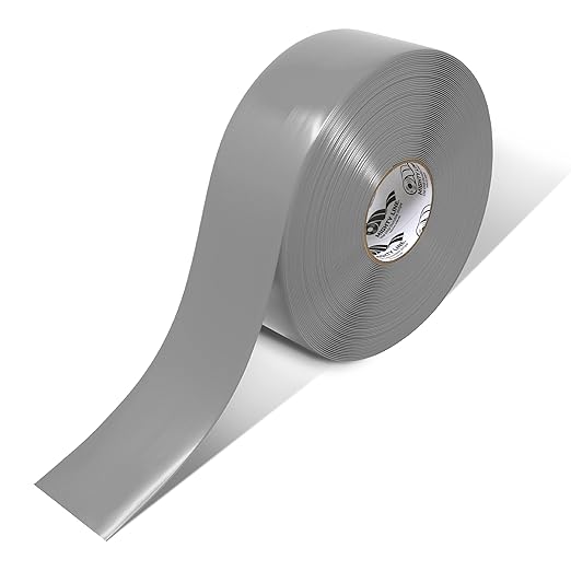 Mighty Line Solid Floor Marking Tape for Safety, Caution, Warning, Heavy-Duty, Peel and Stick Adhesive, Beveled Edge Design, Industrial Quality, 3 inch, 100' Roll, Gray