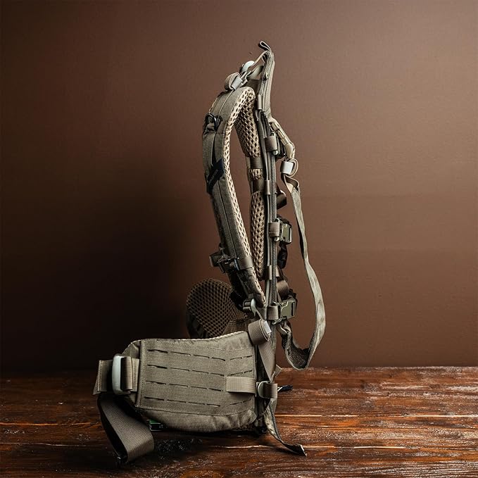 Eberlestock Modframe Hunting Pack Frame – Ultra-Durable, Lightweight Modular Backpack System – Adjustable Fit, Load Shelf, and Compression Straps – Compatible with EMOD Accessories – Dry Earth