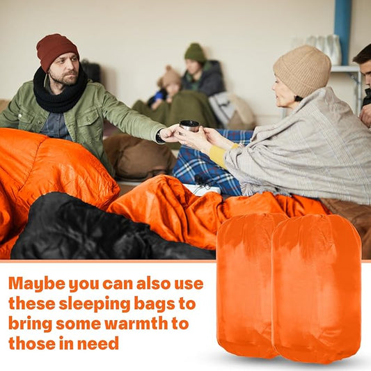 Macarrie 10 Pcs Bulk Sleeping Bags for Homeless Donation Shelter Adults 0 Degree Waterproof Sleeping Bags with Compression Sack for Cold Weather Emergency Hiking Camping Warm