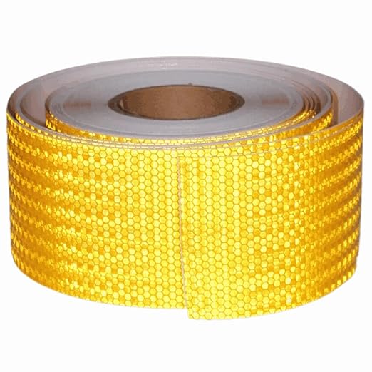 Yellow Reflective Tape 4 inch Wide, Outdoor Waterproof High Visibility Warning Industrial Marking Tape, Safety Stickers (168 feet)
