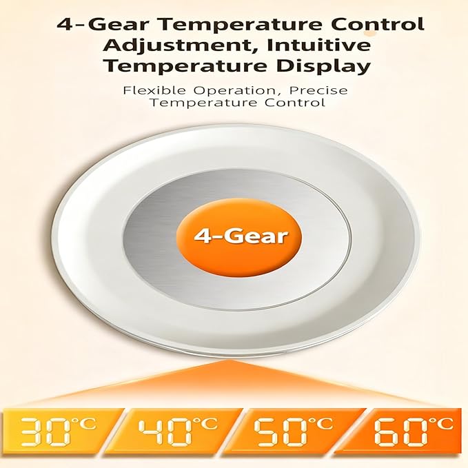 Heated Water Pet Bowl, 4 Temperature Settings Dringking Bowl for Dogs, Cats and Small Animals, Digital Display Temperature Bowl, Indoor Use