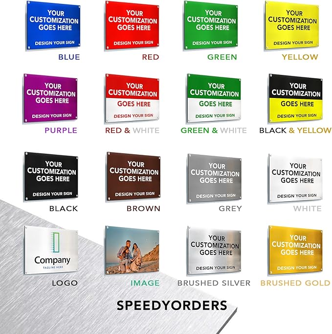 Custom Metal Business Signs, Personalized Aluminum Outdoor Signs, White Aluminum (Brown, 24x18 In)