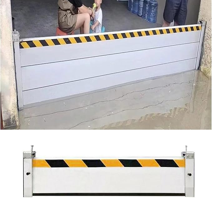 Doorway Flood Barrier, 2/3/4/5/6/7/8/9/10/11/12/13ft Flood Barrier Vertical Detachable Reusable Flood Barrier, Heavy Duty Flood Protection Stop Log System, Home Garage Door(H 0.6ft(20cm),10ft(