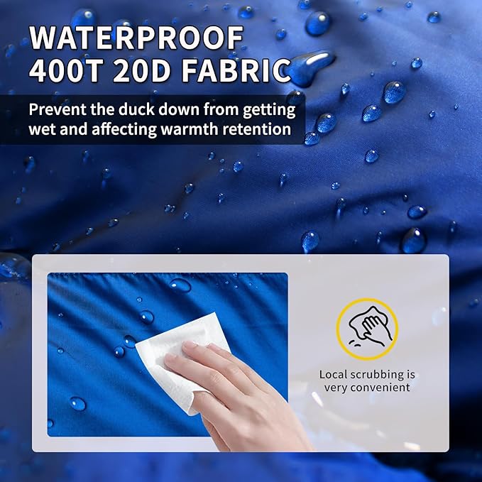Down Sleeping Bag for Adults. 680FP Ultralight Portable, Backpacking Sleeping Bag for Hiking, Camping, Mountaineering, expeditions and Backpacking. with Compression Sack