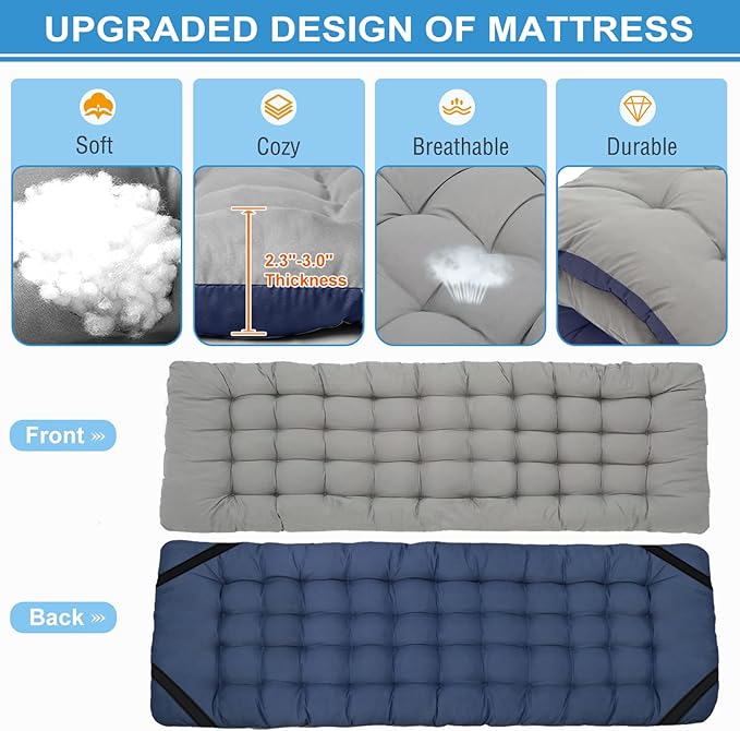 DoCred Oversized XXL Folding Camping Cot with Mattress, 2 Pack Heavy Duty Sleeping Cot Bed Portable Adults Outdoor Bed with Carry Bag, Travel Camp Cots