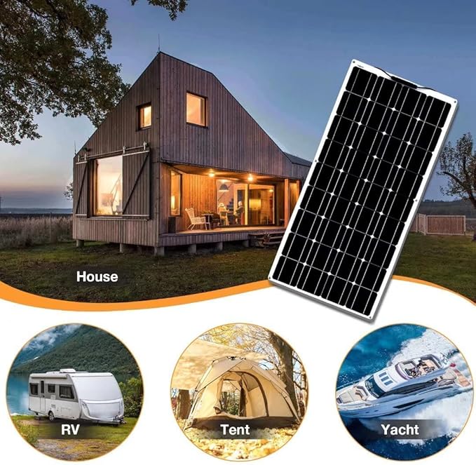 800 Watt Flexible Solar Panel for RV, 2 × 400 Watt 12 Volt Solar Power Panel Kit Photovoltaic Module Monocrystalline Solar Panels for Camping Off Grid Car Battery Charging Boat