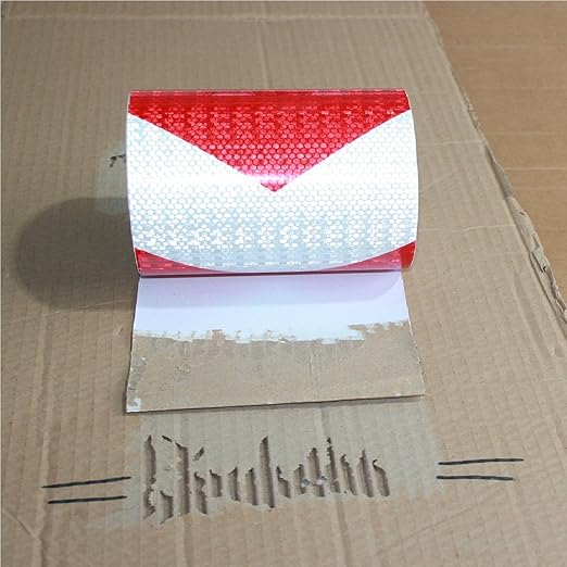 Reflective Tape Red and White 20 Inch, Safety Caution Reflector Strips, Hazard Conspicuity Warning Adhesive Stickers (68 feet)