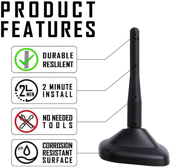 VOFONO Short Antenna Compatible with Mini Cooper 2000-2025 Mini Cooper Accessories 4.5 Inch Antenna Mast Replacement