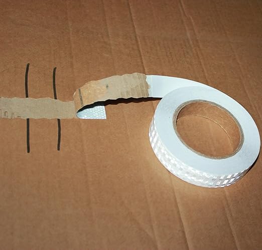 Industrial Non Fading Reflective Tape White 1 inch Wide, Outdoor Waterproof High Visibility Safety Warning Adhesive Strips (66 feet)
