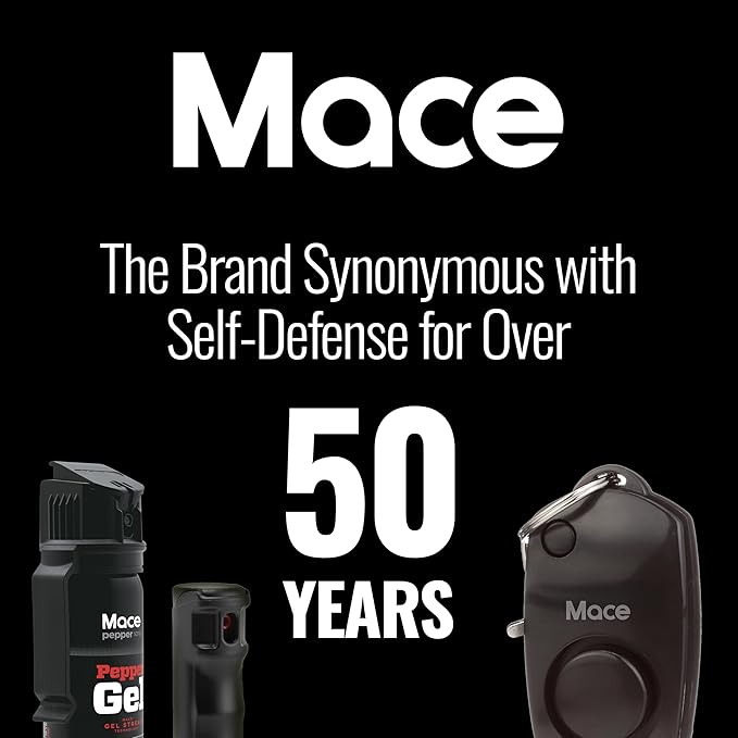 Mace Personal Safety Alarm - Loud 130db Siren, Built in Emergency Whistle, Easy On/Off Push Button Activation, Batteries Included, Personal Alarm for Women & Men - Black