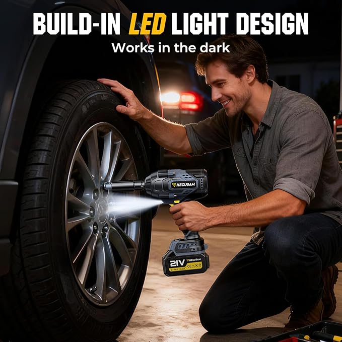 Impact Wrench Cordless 1/2 Inch, 1032Ft-lbs (1400N.m) Brushless High Torque Impact Gun, 4-Speed with 2X 4000mAh & Full Accessory Kit Batteries for Mechanics/Car Repair