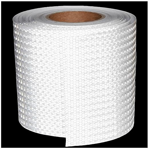 White Reflective Tape 6 inch Wide for Cars, Outdoor Waterproof High Visibility Safety Warning Reflector Sticker Strips (68 feet)