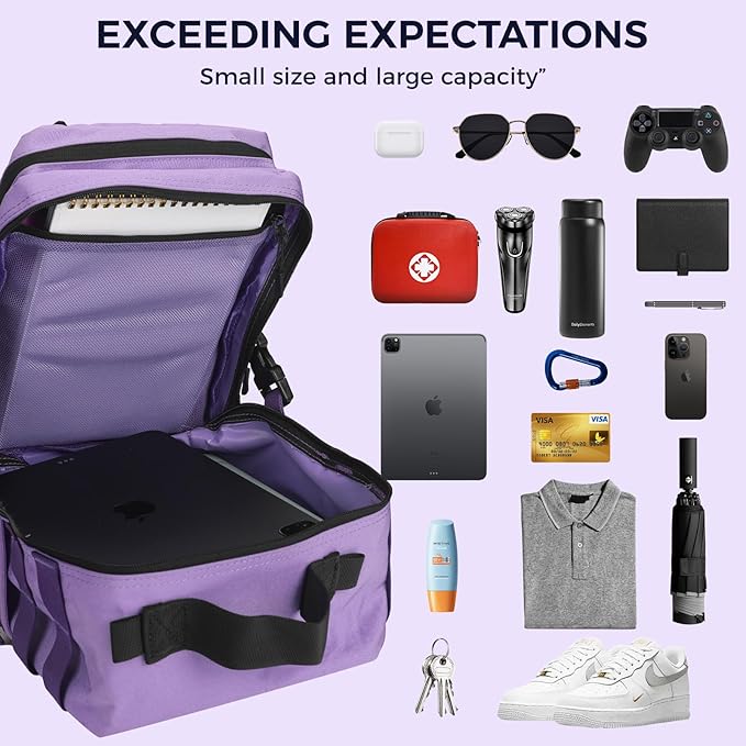 9L Mini Tactical Backpack for Men Women,Small Military Tactical Backpack for Sport,Gym,Hiking,Travel,Camping (Purple)