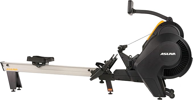 Sunny Health & Fitness Premium Smart Air & Magnetic Resistance Rowing Machine, Foldable Long Silding Rail Exercise Rower for Home Training, Optional Free SunnyFit App Connection