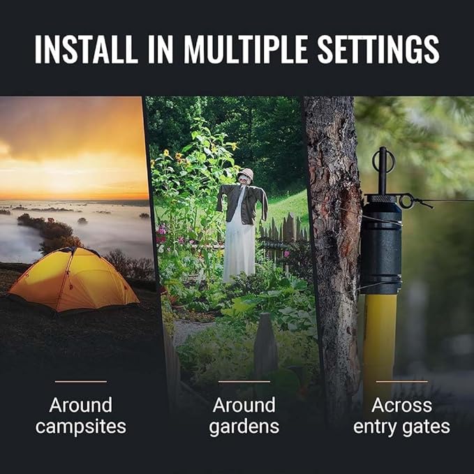 6 Packs of Alarm Perimeter,12 Gauge Camping Trip Wire Alarm Eary Warning Security System for Outdoors (Green)