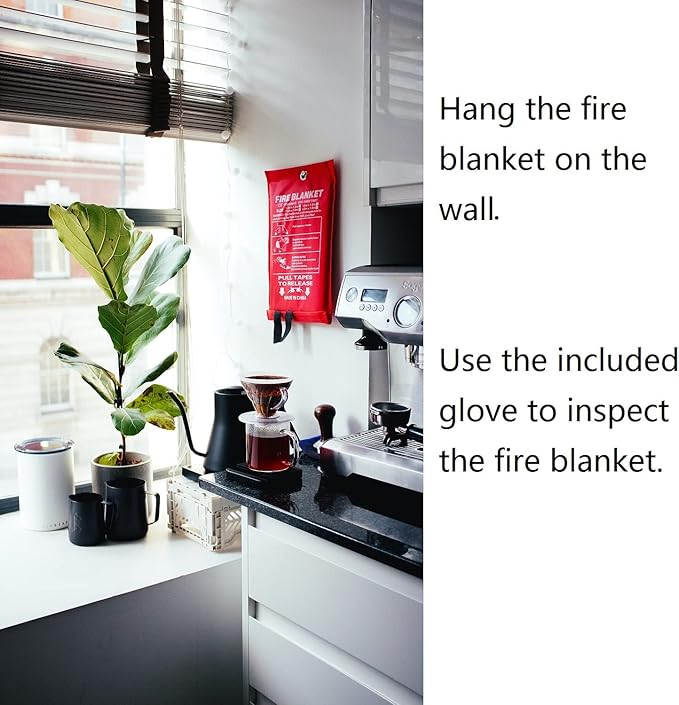 Leberna 5 Pack 39.9x39.3 Fire Blanket Fire Suppression Blanket | Fiberglass Fire Blankets Emergency for People Flame Retardant Fireproof Survival Safety Kitchen, Fireplace, Car, Office, Warehouse