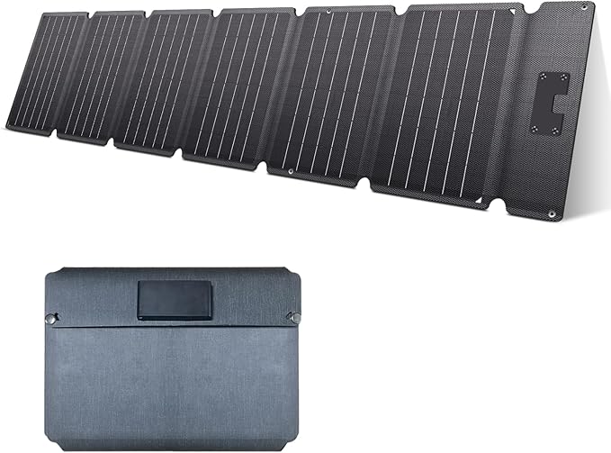 54W Portable Solar Panel, Foldable Solar Panel Charger with 20.5V (DC+USB C) & 12V USB A Output, IP67 Waterproof Emergency Power Camping, Suitable for Small Generators, Phones, PCs,Power Bank