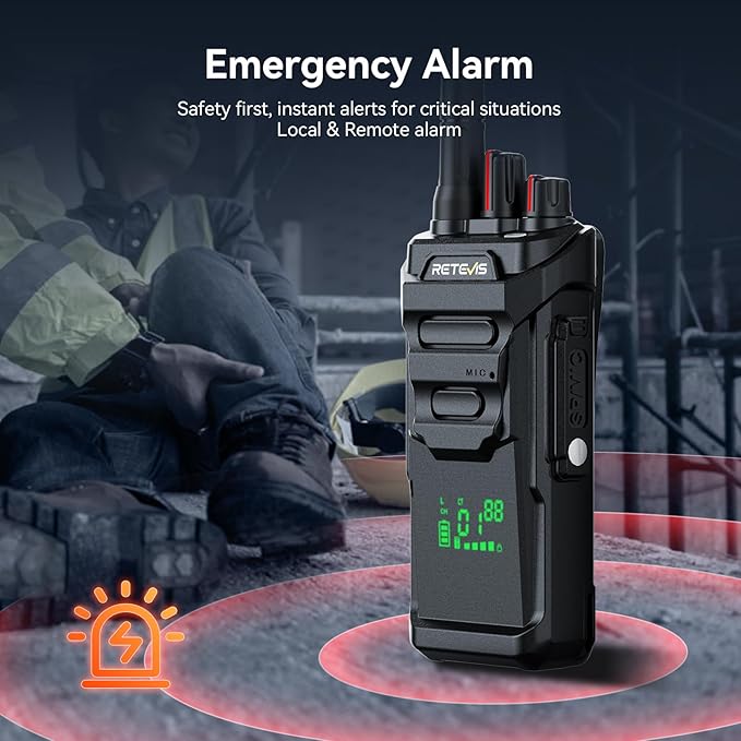 Retevis RT48H Heavy Duty Walkie Talkies Long Range, Hidden Display, IP67 Waterproof, Fast Charing, Portable FRS 2 Way Radio with 6-Way Charger, Commercial Radio for Security Industry (6 Pack)