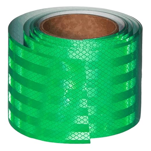 Green Non Fading Reflective Tape Outdoor Waterproof 4 inch Wide for Truck, High Visibility Safety Adhesive Stickers Strips (10 feet)