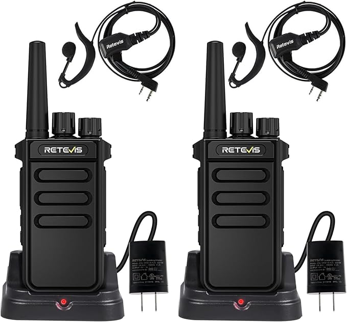 Retevis MateTalk P4 Digital Walkie Talkies with Earpice, Dual Mode, Compatible with Motorola Radio,Long Range Waterproof 2 Way Radio for Adults, Rechargeable, Type-C, VOX, DMR Radio for Hotel(2 Pack)