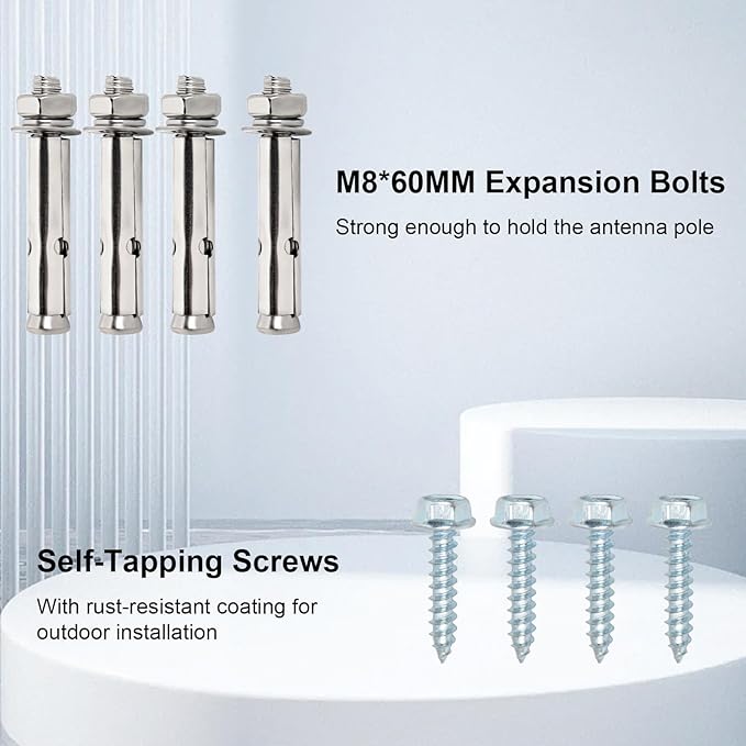 XRDS-RF Antenna Wall Mount 10 Inch Heavy-Duty Stand Off Wall Mast Mount Windproof Mounting Bracket for TV Mast (2-Leg + 2-Leg)