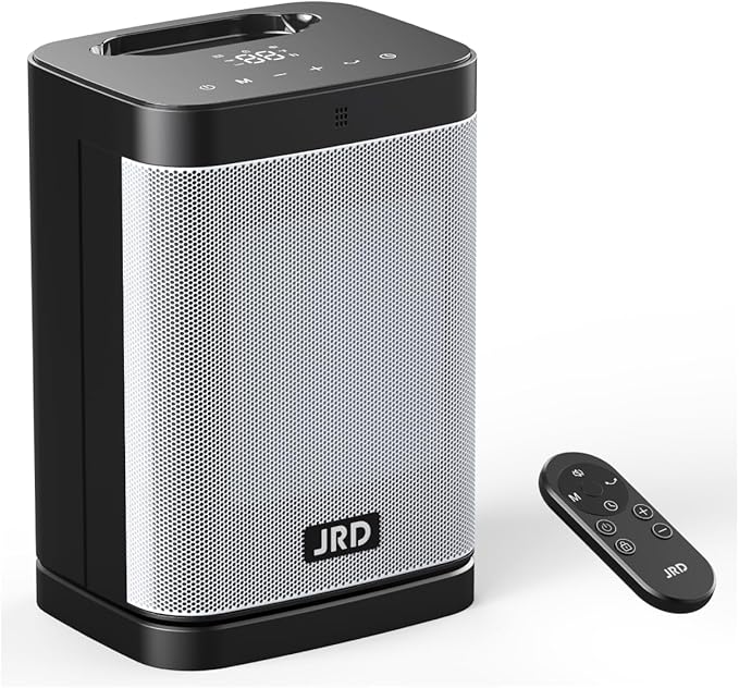 Space Heater, JRD 1500W Ceramic Portable Electric Heater with Remote, Rapid Heating, Thermostat, 80° Oscillation, 12H Timer, Small Quiet Desk Heater for Indoor Use Bedroom Home Office