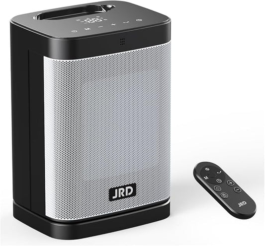 Space Heater, JRD 1500W Ceramic Portable Electric Heater with Remote, Rapid Heating, Thermostat, 80° Oscillation, 12H Timer, Small Quiet Desk Heater for Indoor Use Bedroom Home Office