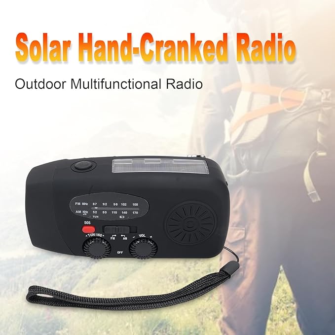Yunir Emergency Radio, Solar Hand Crank Portable AM FM Radio Phone Charger with 2000mAh Battery, for Camping Hiking Power Outage (European Version)