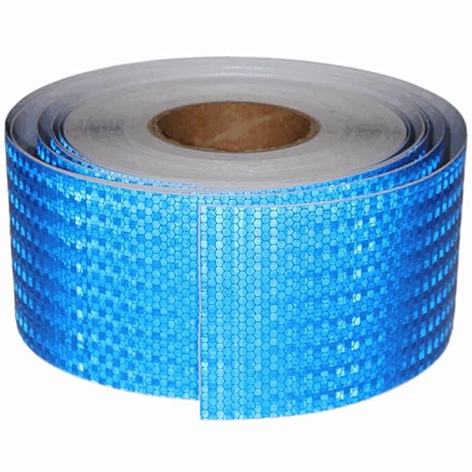 Industrial Reflective Tape Blue 4 inch Wide, Outdoor Waterproof High Visibility Safety Warning Reflector Sticker Strips (168 feet)