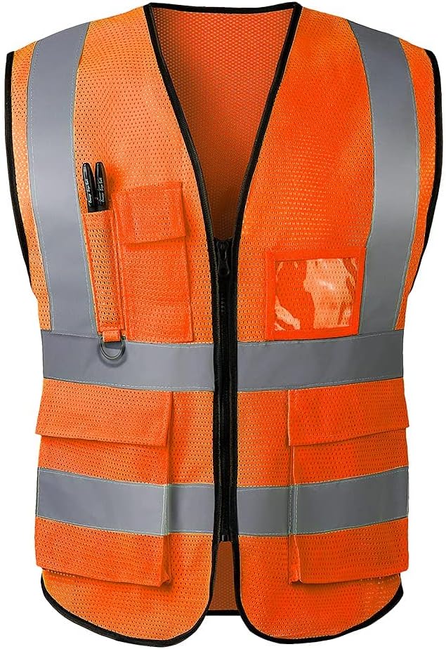 Tydon Guardian Reflective Safety Vest for Women Men High Visibility Security With Pocket Zipper Front Meet ANSI/ISEA Standard
