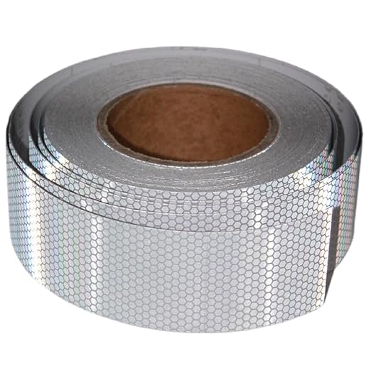 Non Fading Silver Reflective Tape 2 inch Wide, Outdoor Waterproof Safety Adhesive Stickers, High Visibility Industrial Marking Tape (68 feet)