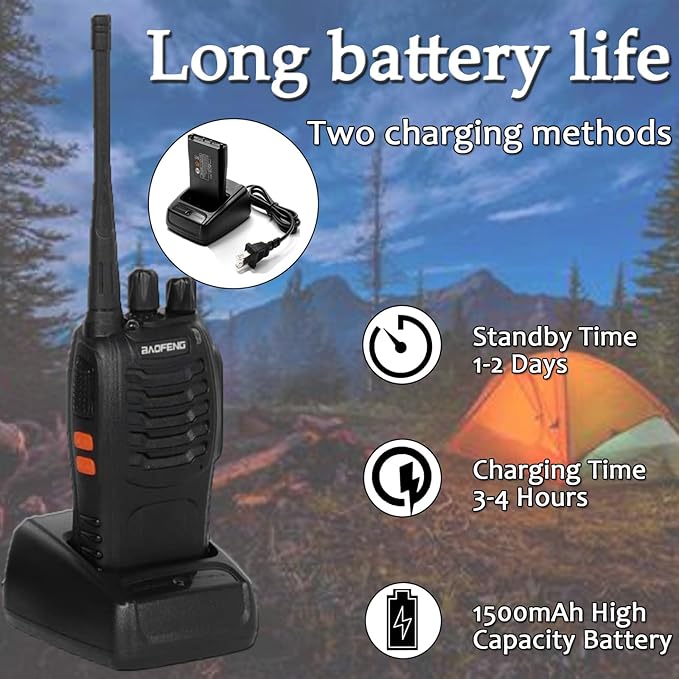 12 Pack Baofeng Bf-888S Walkie Talkies for Adults Long Range Handheld Two-Way Radios Rechargeable with Earpiece Mic,16 Channel Walky Talky with Flashlight for Team, School, Hunting, Skiing