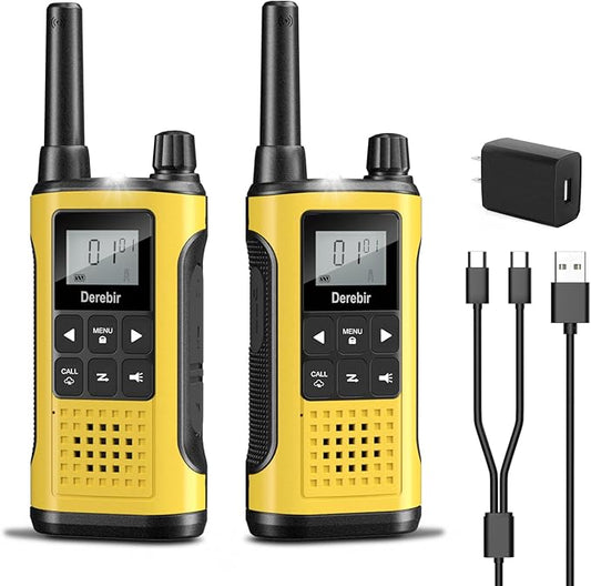 Walkie Talkies Long Range for Adults-2 Pack Rechargeable Walkie Talkies 22 FRS Channels 2-Way Radios with NOAA Weather Alert,VOX,Flashlight and 1500mAh Li-ion Battery for Family Camping Hiking