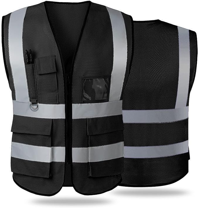 Tydon Guardian Reflective Safety Vest for Women Men High Visibility Security With Pocket Zipper Front Meet ANSI/ISEA Standard
