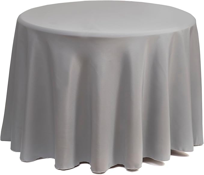 Gee Di Moda Round Tablecloth - 70 Inch Charcoal Round Table Cloth for 24 to 48 Inch Round Tables - Heavy Duty Washable Fabric - for Buffet Table, Holiday Party, Dinner, Wedding & Baby Shower
